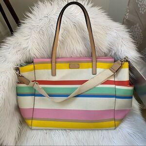 Kate Spade Multi-Color striped diaper tote Bag